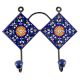 Navy Blue Wheel Flower Ceramic Tile Hook